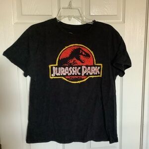 Jurassic Park Kids Black Tee with Dinosaur Logo